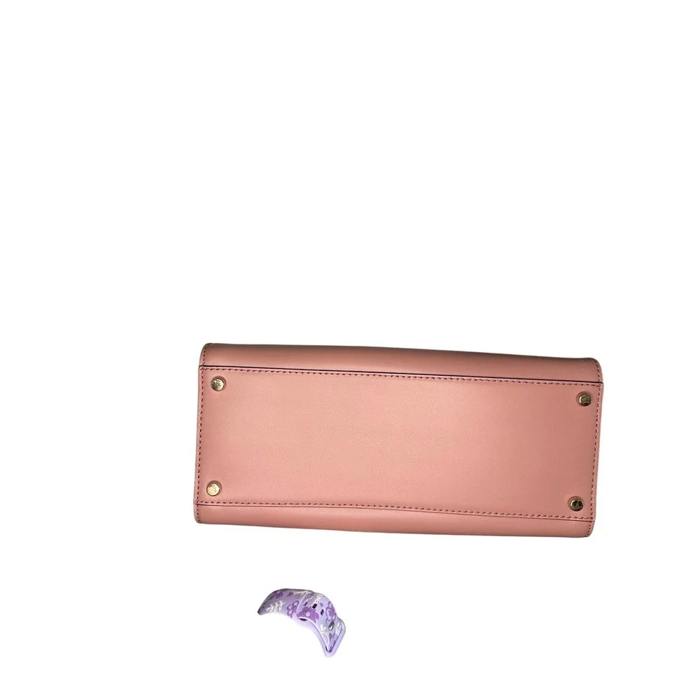 Kate Spade New York Pink Leather Satchel Handbag Turn‎ Lock Gold Accents